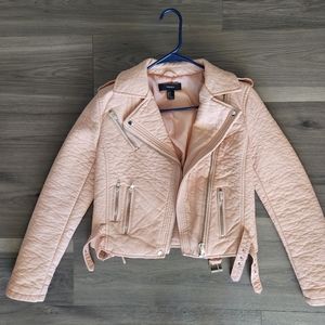 Pink Faux Leather Jacket